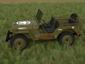 full w chassis jeep willys mb military hdri 3D मॉडल