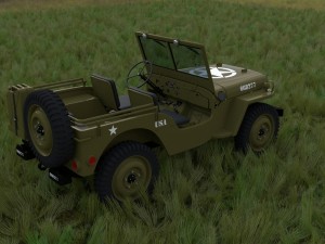 full w chassis jeep willys mb military hdri 3D मॉडल