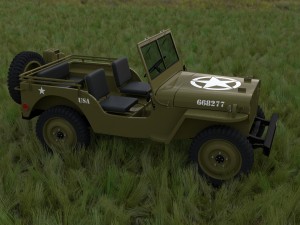 full w chassis jeep willys mb military hdri 3D मॉडल