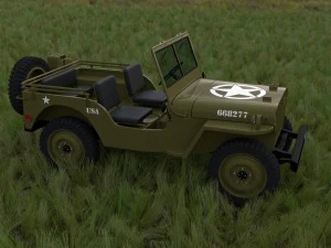 full w chassis jeep willys mb military hdri 3D Model