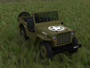 full w chassis jeep willys mb military hdri 3D मॉडल