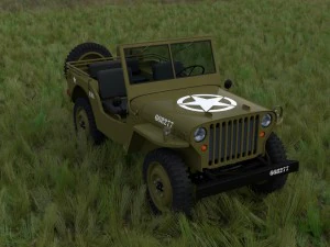 full w chassis jeep willys mb military hdri 3D Model
