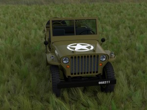 full w chassis jeep willys mb military hdri 3D मॉडल