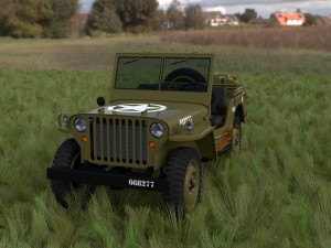 full w chassis jeep willys mb military hdri 3D मॉडल