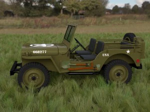 full w chassis jeep willys mb military hdri 3D Model