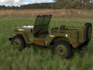 full w chassis jeep willys mb military hdri 3D मॉडल