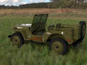 full w chassis jeep willys mb military hdri 3D Model