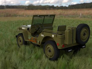 full w chassis jeep willys mb military hdri 3D Model