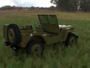 full w chassis jeep willys mb military hdri 3D मॉडल