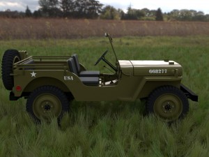 full w chassis jeep willys mb military hdri 3D मॉडल