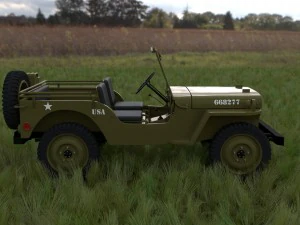 full w chassis jeep willys mb military hdri 3D Model