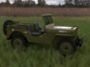 full w chassis jeep willys mb military hdri 3D मॉडल