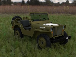 full w chassis jeep willys mb military hdri 3D मॉडल