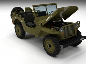 full w chassis jeep willys mb military hdri 3D मॉडल