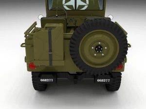 full w chassis jeep willys mb military hdri 3D Model