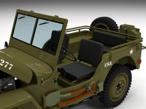 full w chassis jeep willys mb military hdri 3D Model