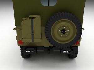 full w chassis jeep willys mb military top hdri 3D 모델