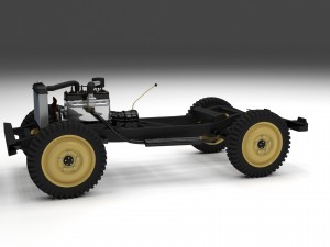 full w chassis jeep willys mb military top hdri 3D 모델