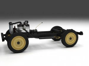 full w chassis jeep willys mb military top hdri 3D Model