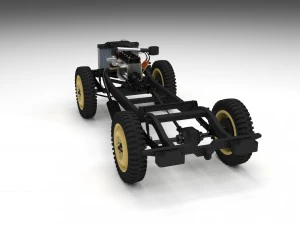 full w chassis jeep willys mb military top hdri 3D Model
