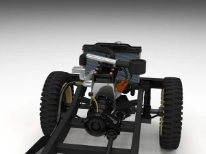 full w chassis jeep willys mb military top hdri 3D Model