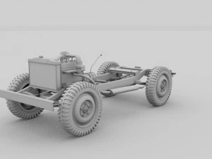 full w chassis jeep willys mb military top hdri 3D Model