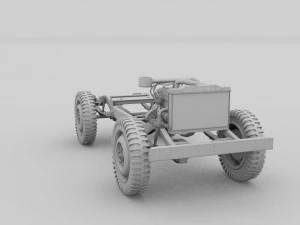 full w chassis jeep willys mb military top hdri 3D Model