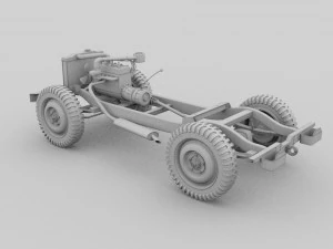 full w chassis jeep willys mb military top hdri 3D Model
