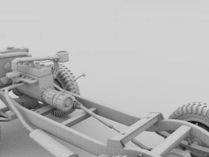 full w chassis jeep willys mb military top hdri 3D Model