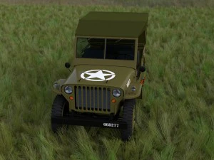 full w chassis jeep willys mb military top hdri 3D Model