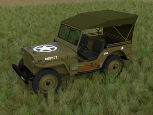 full w chassis jeep willys mb military top hdri 3D 모델