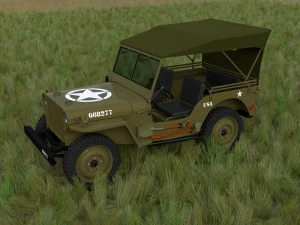 full w chassis jeep willys mb military top hdri 3D Model