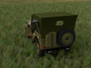 full w chassis jeep willys mb military top hdri 3D 모델