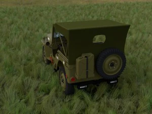 full w chassis jeep willys mb military top hdri 3D Model