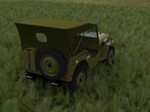 full w chassis jeep willys mb military top hdri 3D 모델