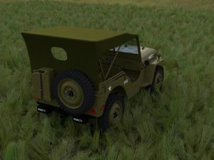 full w chassis jeep willys mb military top hdri 3D Model