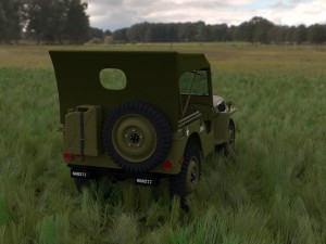 full w chassis jeep willys mb military top hdri 3D 모델