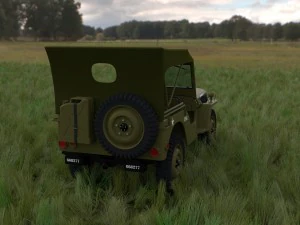 full w chassis jeep willys mb military top hdri 3D Model