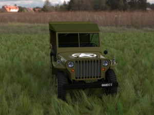 full w chassis jeep willys mb military top hdri 3D 모델