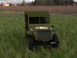 full w chassis jeep willys mb military top hdri 3D Model