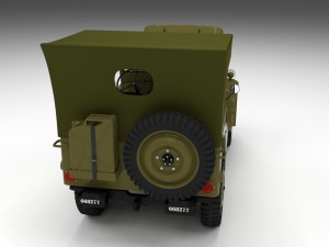 full w chassis jeep willys mb military top hdri 3D 모델