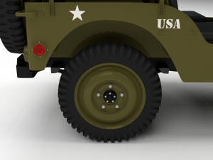 full w chassis jeep willys mb military top hdri 3D 모델