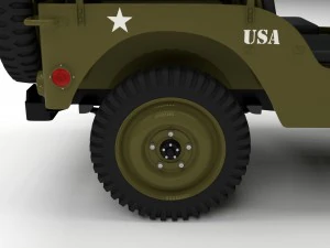 full w chassis jeep willys mb military top hdri 3D Model