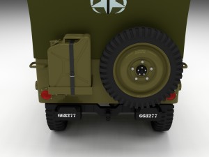 full w chassis jeep willys mb military top hdri 3D 모델