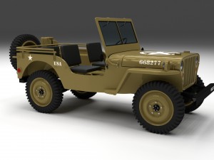 full w chassis jeep willys mb military desert hd Modelo 3D