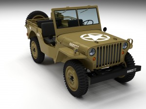 full w chassis jeep willys mb military desert hd Modelo 3D