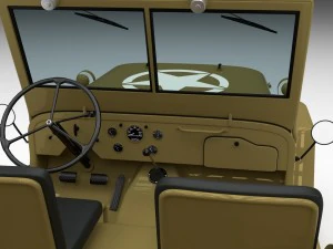 full w chassis jeep willys mb military desert hd 3D Model