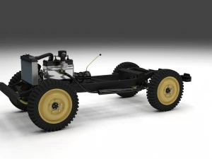 full w chassis jeep willys mb military desert hd 3D Model