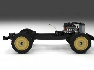 full w chassis jeep willys mb military desert hd 3D Model