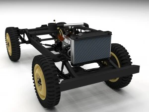full w chassis jeep willys mb military desert hd 3D Model